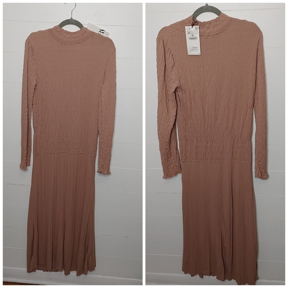 Zara taupe knit maxi dress size M - Picture 5 of 16